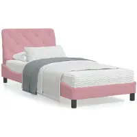 vidaXL Cadre de lit sans matelas rose 90x190 cm velours