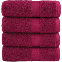 vidaXL Serviettes d'invité de qualité supérieure SOLUND 4 pcs bordeaux