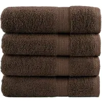 vidaXL Essuie-mains de qualité supérieure SOLUND 4 pcs marron 600 g/m²