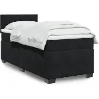vidaXL Lit boxspring avec matelas noir 80x200 cm velours