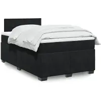 vidaXL Lit boxspring avec matelas noir 120x190 cm velours