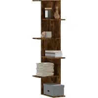 vidaXL Étagère d'angle murale chêne fumé bois d'ingénierie