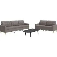 vidaXL Ensemble de canapés 2 pièces tissu taupe