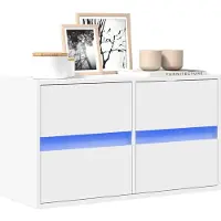 vidaXL Armoire TV murale avec éclairage LED blanc 80x31x45 cm