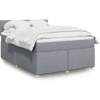 vidaXL Lit boxspring avec matelas gris clair 160x200 cm Tissu