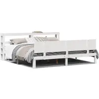 vidaXL Cadre de lit avec tête de lit sans matelas blanc 200x200 cm