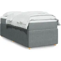 vidaXL Lit boxspring avec matelas gris clair 90x200 cm Tissu