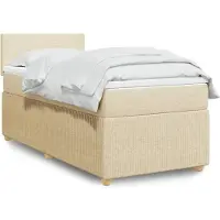 vidaXL Lit boxspring avec matelas Crème 80x200 cm Tissu