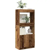 vidaXL Buffet haut vieux bois 63x33x140 cm bois d'ingénierie