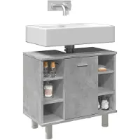 vidaXL Armoire de salle de bain gris béton 60x32x53,5 cm Bois composite