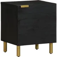 vidaXL Table de chevet noir 40x33x46 cm bois de manguier solide