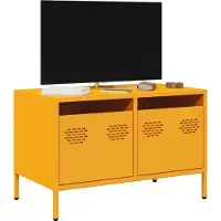 vidaXL Armoire TV jaune moutarde 68x39x43,5 cm Acier laminé à froid