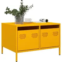vidaXL Armoire TV jaune moutarde 68x50x43,5 cm Acier laminé à froid