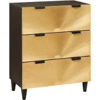 vidaXL Buffet noir et or 60 x 33 x 75 cm bois massif mangue