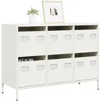 vidaXL Sideboard blanc 101,5x39x73,5 cm Acier laminé à froid