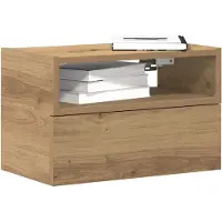 vidaXL Table de chevet murale chêne artisanal 45x26x28,5 cm