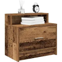 vidaXL Tables de chevet avec tiroir 2 pcs vieux bois 51x31x47 cm