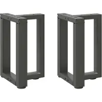vidaXL Pieds de table basse en T 2 pcs. Anthracite 28x25x(42-43) cm Acier