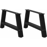 vidaXL Pieds de table basse en forme de A 2 pcs. noir 70x(30-31) cm acier