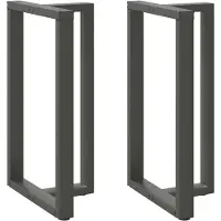 vidaXL Pieds de table de bar en T 2 pcs. Anthracite 60x35x(100-101) cm Acier