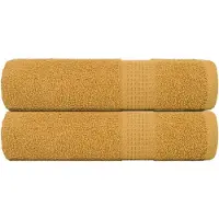 vidaXL Essuie-mains 2 pcs doré 50x100 cm 360 g/m² 100% coton
