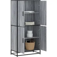 vidaXL Highboard Gris Sonoma 68x35x139 cm Matériau dérivé du bois