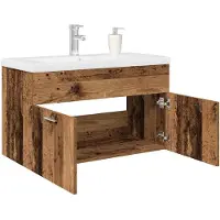 vidaXL Meuble sous-lavabo avec vasque encastrée et robinet