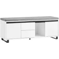 SoBuy Banc Rangement Entrée avec Coussin, Tiroirs et Portes
