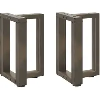 vidaXL Pieds de table basse en T 2 pcs. Acier naturel 28x25x(42-43) cm Acier