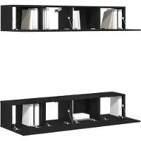 vidaXL Ensemble de meubles TV 4 pcs Noir imitation chêne 80 x 30 x 30 cm