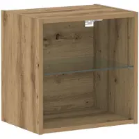 vidaXL Étagère flottante avec lumière LED Marron 40 x 28,5 x 40 cm