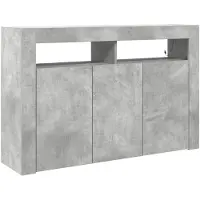 vidaXL Buffet en béton gris 116 x 30 x 75 cm, aggloméré