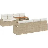 vidaXL Ensemble de salon de jardin , 7 pièces, beige et crème