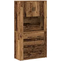 vidaXL Highboard avec tiroirs vieux bois 80 x 33 x 150 cm Bois composite