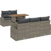 vidaXL Ensemble de canapé de jardin avec coussins 6 pcs Gris