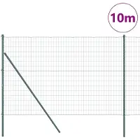 vidaXL Clôture Euro d'extérieur à encastrer dans le sol 10 x 1,6 m, filet vert