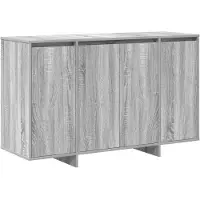 vidaXL Meuble de rangement latéral, Sonoma-gris, 120 x 41 x 75 cm, panneaux de particules