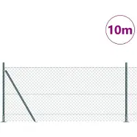 vidaXL Clôture en fil de fer soudé avec socle en béton, 10 x 1 m, vert