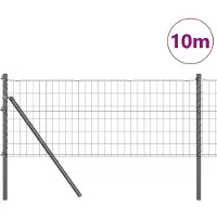 vidaXL Système de fixation au sol pour clôture, 10 x 0,4 m, acier revêtu de PVC