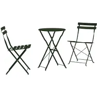 vidaXL Ensemble de table et chaises pliables "Bistro", 3 pièces, style forêt, en acier