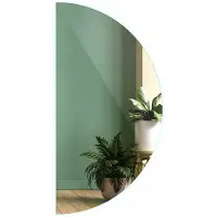 Tulup (30x60 cm) Miroir Avec Éclairage LED Semi Circulaire Blanc Froid Pour Intérieur Moderne Design Élégant