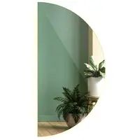 Tulup Miroir Demi Ronde classique avec éclairage lumineux LED Semicirculaires 25 x 50 cm chaude Maquillage pour dressing pour Entrée Séjour Bureau Salle de bain Couloir