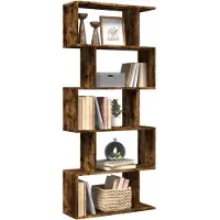 vidaXL Étagère séparatrice de pièce à 5 niveaux chêne fumé 70x24x161cm