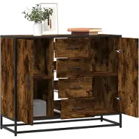 vidaXL Sideboard chêne fumé 92x35x76 cm bois composite
