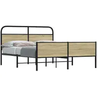 vidaXL Lit métallique sans matelas Chêne Sonoma 160x200 cm