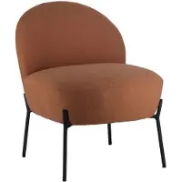 Happy Garden Fauteuil en tissu boucle rouille HELMI