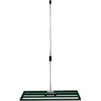 MonsterShop Râteau de Nivellement de Pelouse en Acier inoxydable Vert 100 cm Largeur - Parfait pour Mettre à plat : Cour de golf,terrains de Sports Jardin,Aménagement Extérieur - Manche Extensible Jusqu'à 190cm