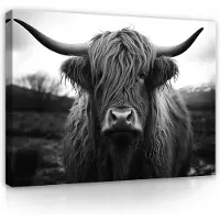 WALLARENA Impression sur toile vache animaux moderne 100x75 cm xxl tableau décoration deco murale intissée pour salon chambre cuisine