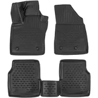 J&J AUTOMOTIVE Tapis De Sol En Caoutchouc 3d - - Jeep Compass 2018 - Antidérapant - Sur Mesure - Noir