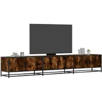 vidaXL Armoire TV chêne fumé 240x35x41 cm Bois composite